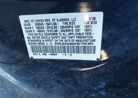 2010 Honda Odyssey Lx из США, поврежденный, VIN 5FNRL3H2XAB003755